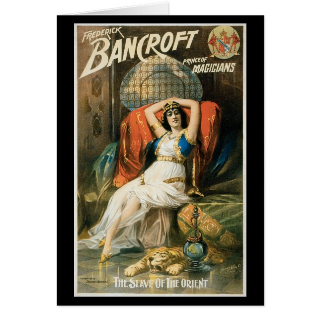 Vintage Magic Poster, Magician Frederick Bancroft Cards (Front)