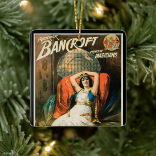 Vintage Magic Poster, Magician Frederick Bancroft Ceramic Ornament