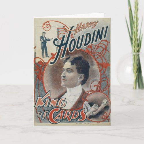 Vintage Magic Poster Magician Harry Houdini Card