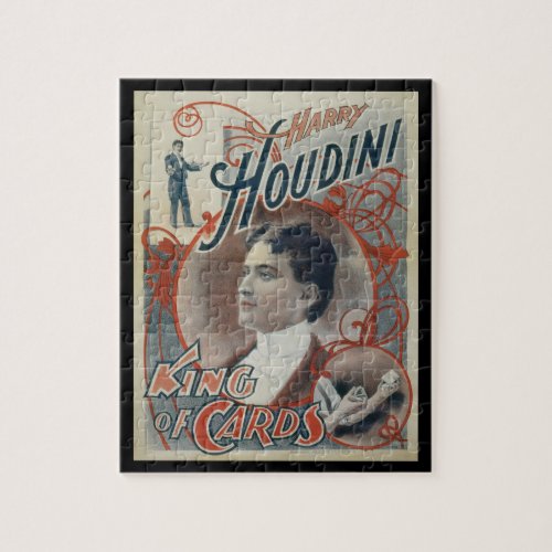 Vintage Magic Poster Magician Harry Houdini Jigsaw Puzzle