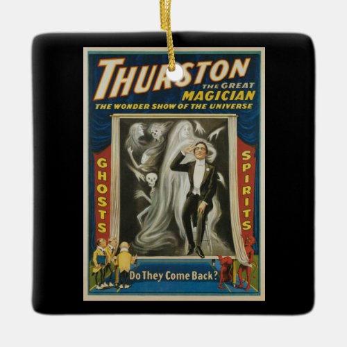 Vintage Magic Poster Thurston The Great Magician Ceramic Ornament