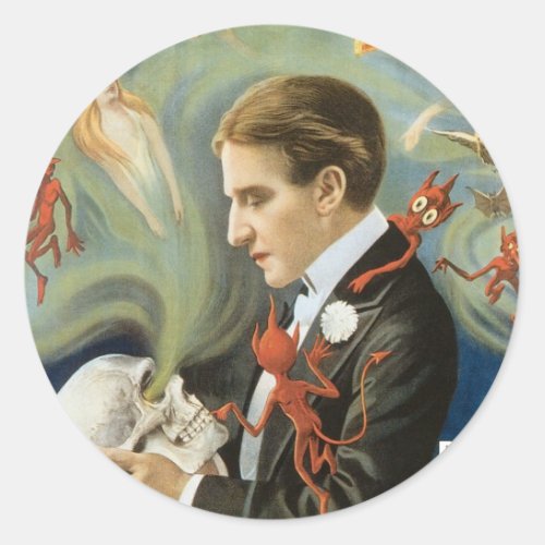 Vintage Magic Poster Thurston The Great Magician Classic Round Sticker