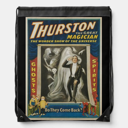 Vintage Magic Poster Thurston The Great Magician Drawstring Bag
