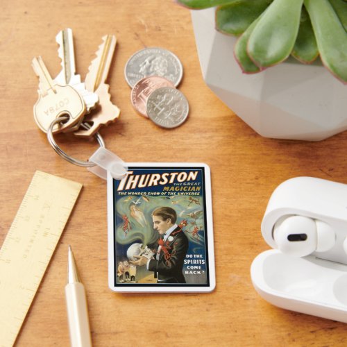 Vintage Magic Poster Thurston The Great Magician Keychain