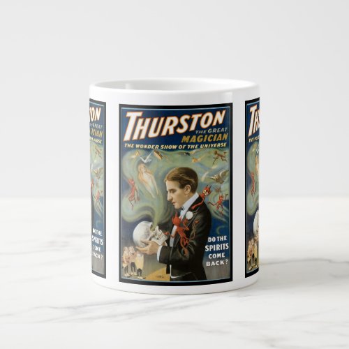 Vintage Magic Poster Thurston The Great Magician Large Coffee Mug