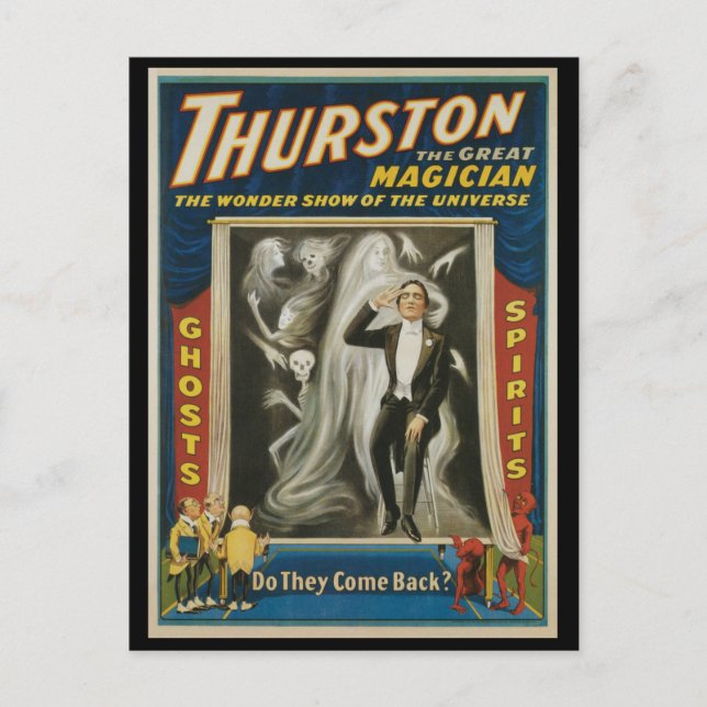 Vintage Magic Poster, Thurston, The Great Magician Postcard (Front)