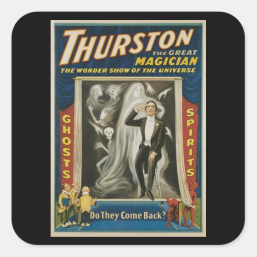 Vintage Magic Poster Thurston The Great Magician Square Sticker