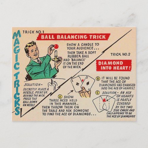 Vintage Magic Tricks Postcard