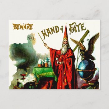 Vintage Magic Wizard Merlin Fate Litho Label Art Postcard by PrintTiques at Zazzle