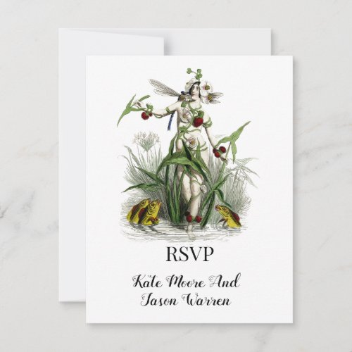 Vintage Magical Garden Wedding RSVP Card