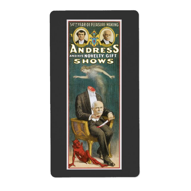 Vintage Magician, Andress Poster Label (Front)