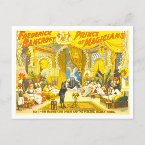 Vintage Magician Poster Postcard