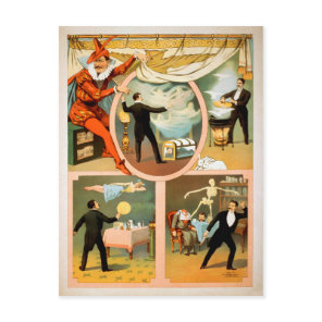 Vintage Magician Poster Postcard