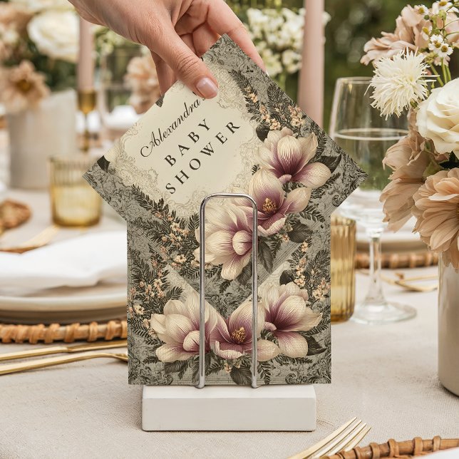 Vintage Magnolia Baby Shower Napkins (Creator Uploaded)