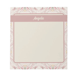 Vintage Magnolia Beige Ephemera Pattern Notepad