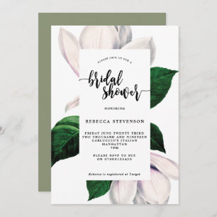 vintage magnolia bridal shower invitation