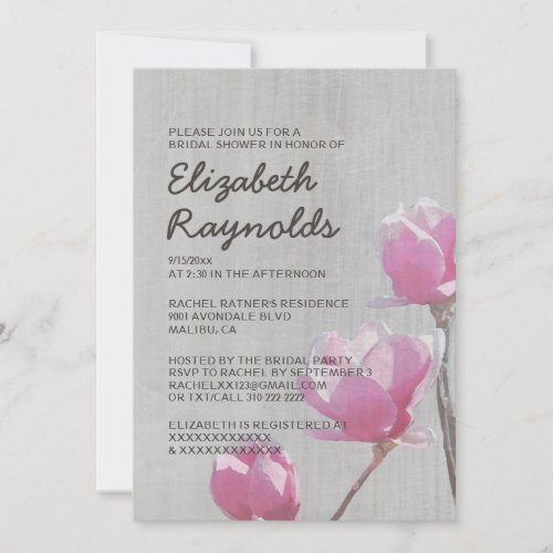 Vintage Magnolia Bridal Shower Invitations