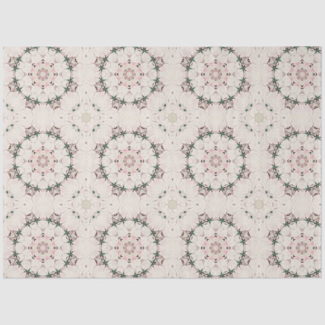 Vintage Magnolia Floral Ephemera Pattern Tissue Paper (Front)