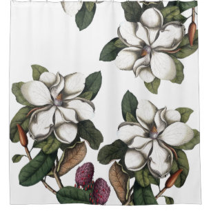 Vintage Magnolia Flower Blossoms Shower Curtain