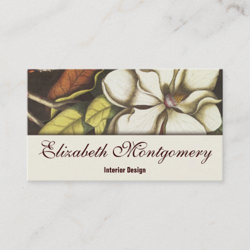 Vintage Magnolia Flower Professional Business Card