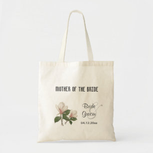 Vintage magnolia flowers wedding tote bag. bag