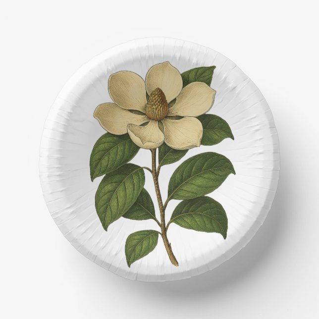Vintage Magnolia Paper Bowls (Front)