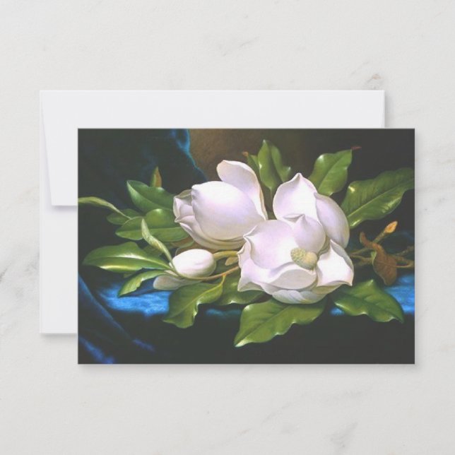 Vintage Magnolia Personalized Blank Notecard (Front)