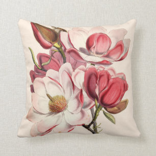 Vintage Magnolia Throw Pillow