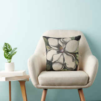 Vintage Magnolia Throw Pillow