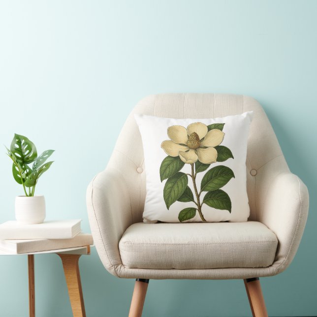 Vintage Magnolia Throw Pillow (Chair)
