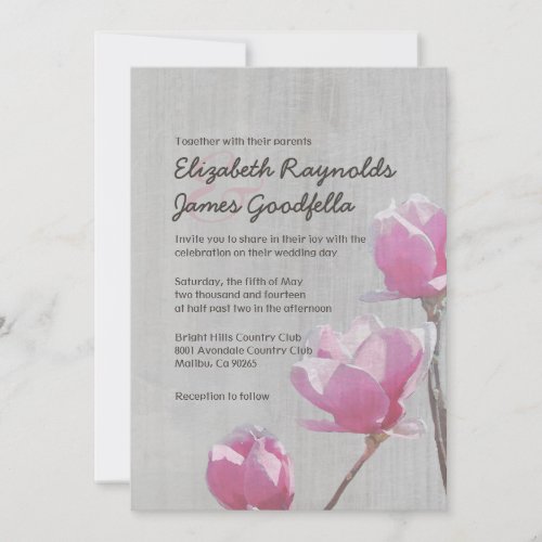 Vintage Magnolia Wedding Invitations