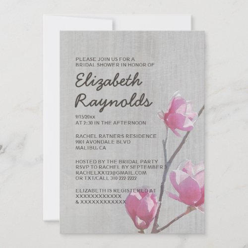 Vintage Magnolias Bridal Shower Invitations