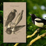 Vintage magpie and jack daw  - sepia business card