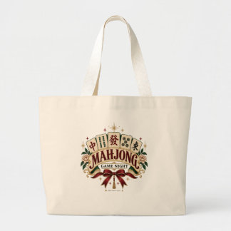 Vintage Mahjong Game Night Floral Tile Tote Bag