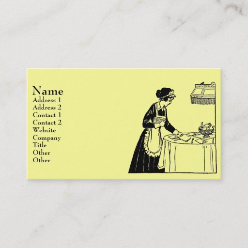 Customizable Vintage Maid Business Card Template