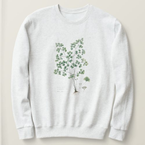 Vintage Maidenhair Fern Botanical Illustration Sweatshirt