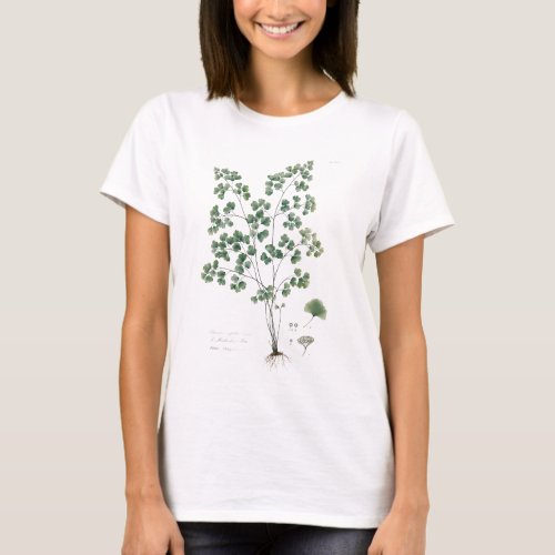 Vintage Maidenhair Fern Botanical Illustration T-Shirt