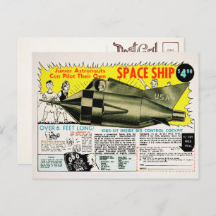 Vintage Mail Order Space Ship Postcard