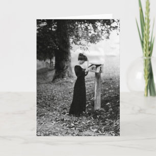 Vintage Mailbox Victorian Woman Card