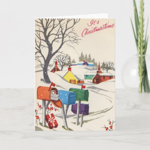 Vintage_mailboxes_Christmas_Card Holiday Card