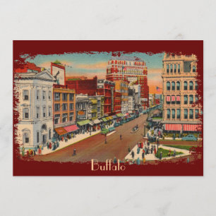 Vintage Main Street Buffalo Party Invitations