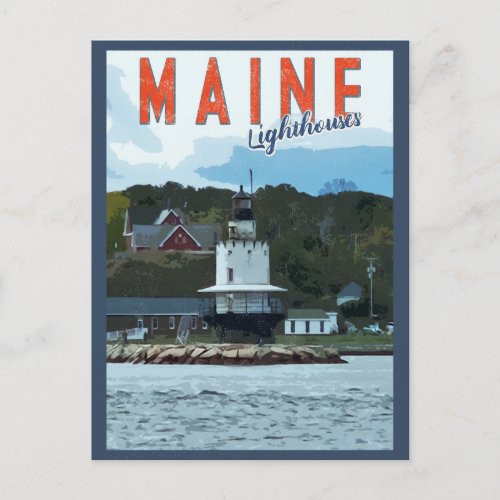 Vintage Maine Coast Lighthouse Travel Postcard