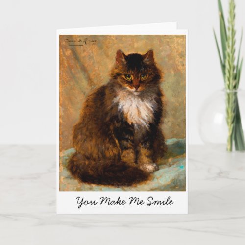 Vintage Maine Coon Cat You Make Me Smile           Card