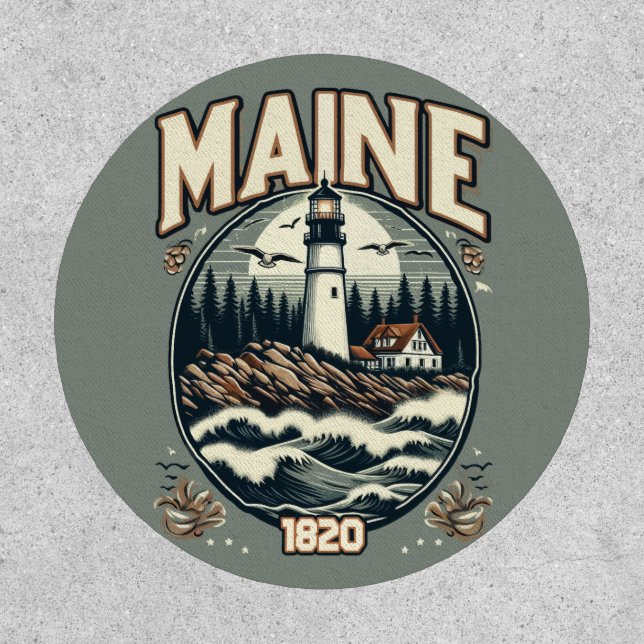 Vintage Maine Lighthouse Patch (Front)