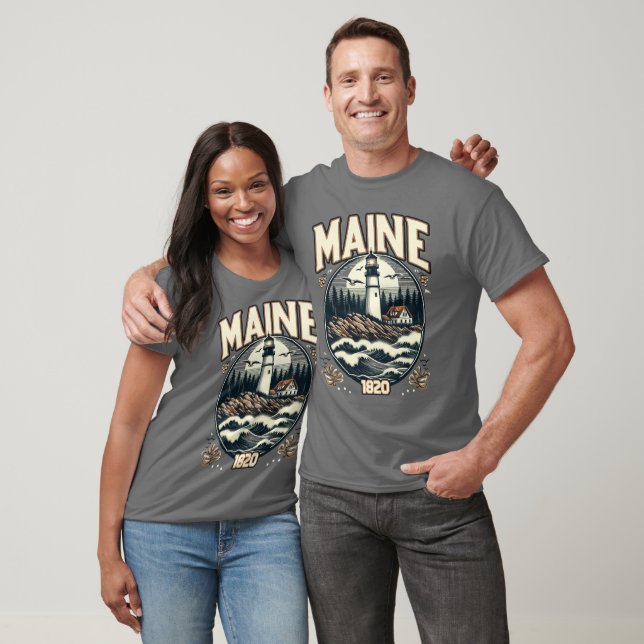 Vintage Maine Lighthouse T-Shirt (Unisex)