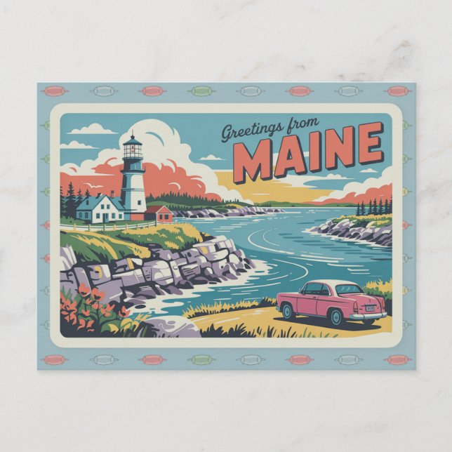 Vintage Maine Postcard | Greetings from Maine (Front)