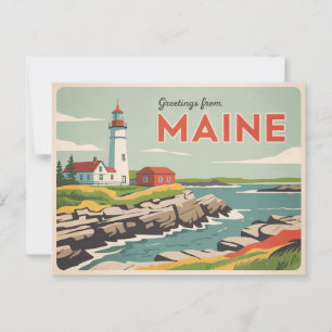 Vintage Maine Postcard Greetings from Maine