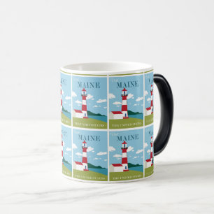 Vintage Maine Travel - Retro Style Poster Color Morph Mug