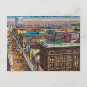 Vintage, Mainstreet, Bridgeport, Connecticut Postcard