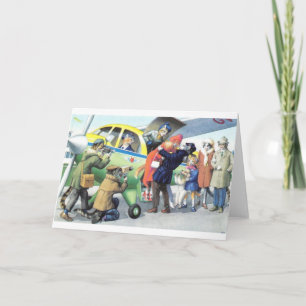 Vintage Mainzer Cats - Airport Arrival Kiss, Card